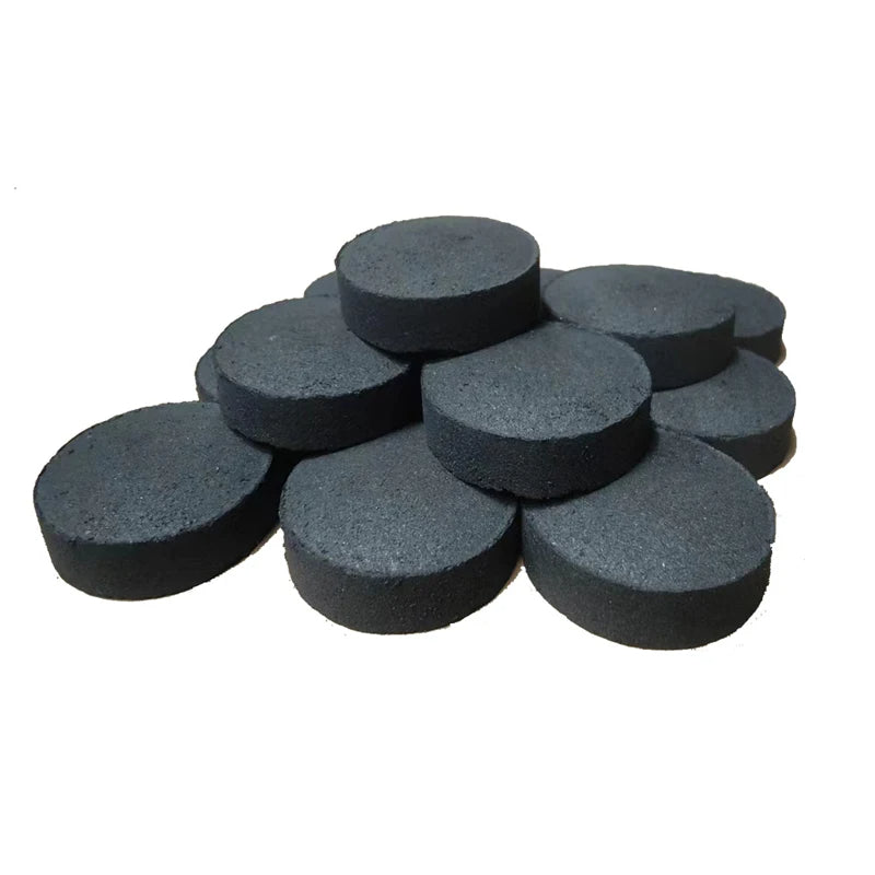 🟡 100 Pastillas para barbacoa de carbono fino, carbón de combustión fina para barbacoa doméstica, arrancadores de fuego inflamables, totalmente natural