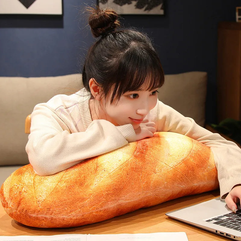 🟡 Almohada de Peluche de pan francés de 50 cm, Peluche de comida, compañero para dormir, regalo para cualquier ocasión