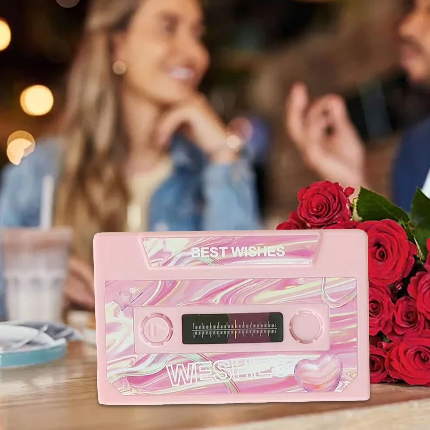 🟡 Tarjeta de felicitación grabable para el Día de San Valentín, Día de la madre, Día de la mujer, Meses de novios, Aniversarios y cualquier fecha especial tarjeta de felicitación parlante grabable con voz en blanco 60 segundos