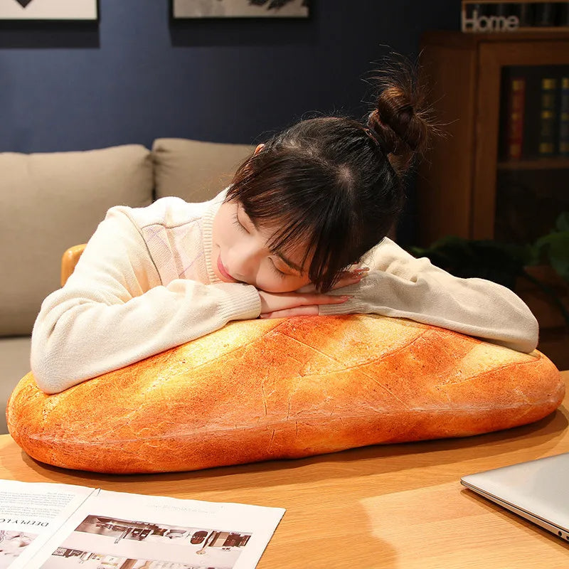 🟡 Almohada de Peluche de pan francés de 50 cm, Peluche de comida, compañero para dormir, regalo para cualquier ocasión