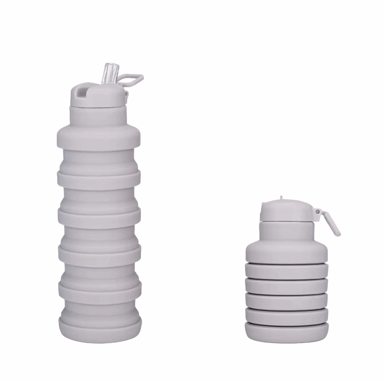 Botella de agua plegable con pitillo