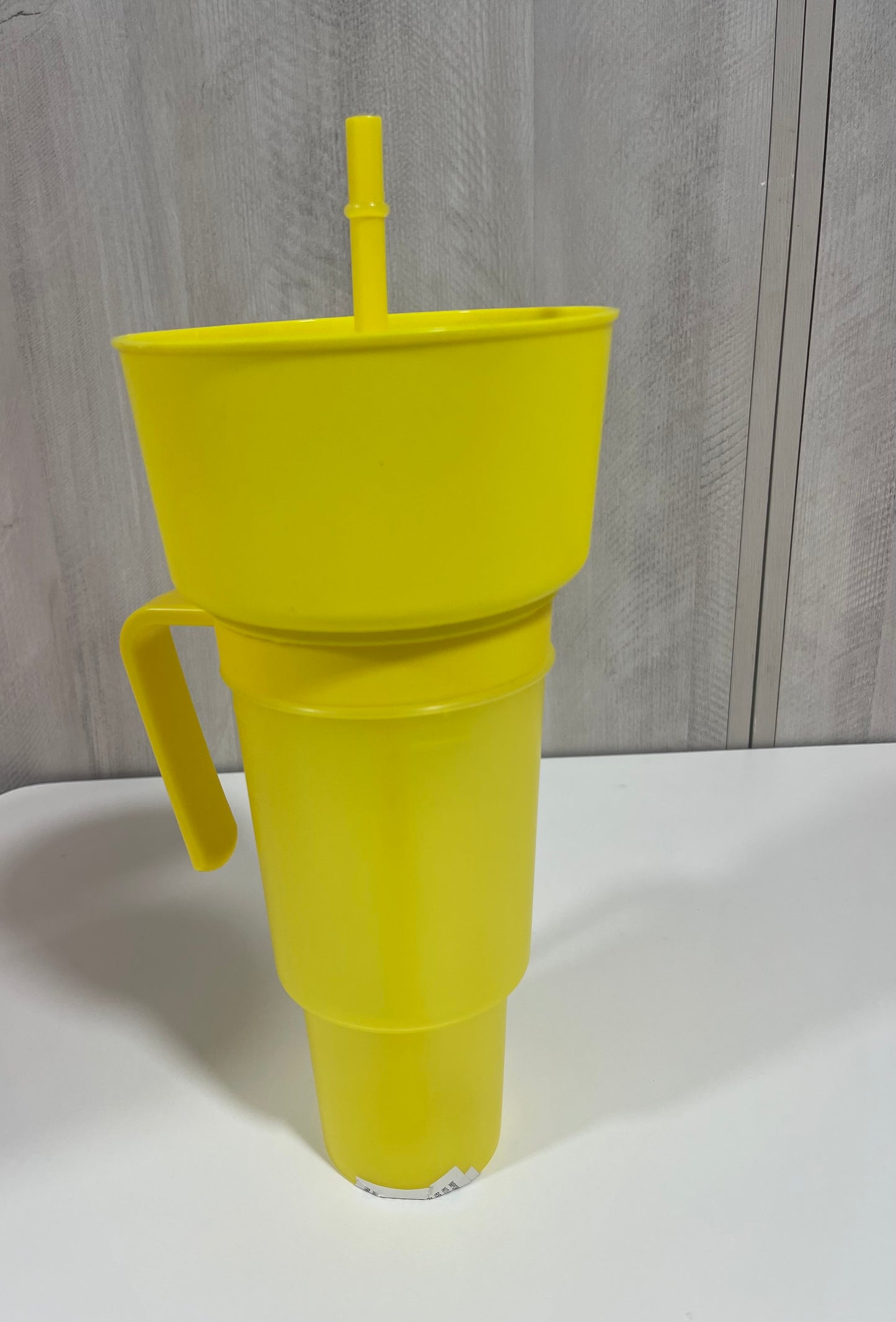 Vaso de estadio, bebida de palomitas de maíz, taza de Cola 2 en 1, tazón de aperitivos portátil contra salpicaduras, tazón de almacenamiento de pollo con asa