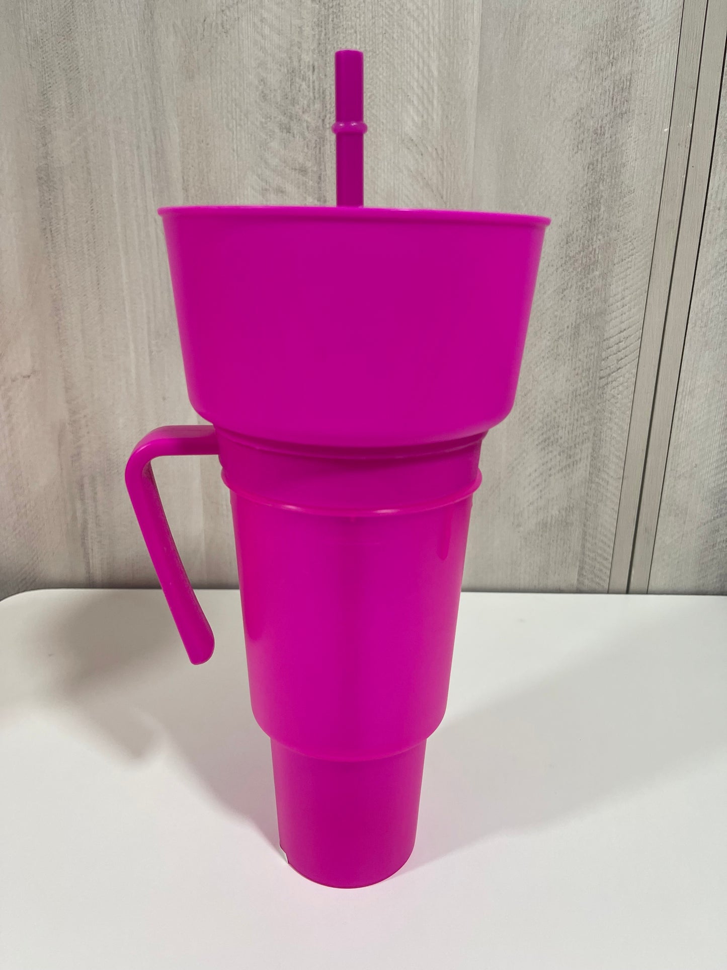 Vaso de estadio, bebida de palomitas de maíz, taza de Cola 2 en 1, tazón de aperitivos portátil contra salpicaduras, tazón de almacenamiento de pollo con asa