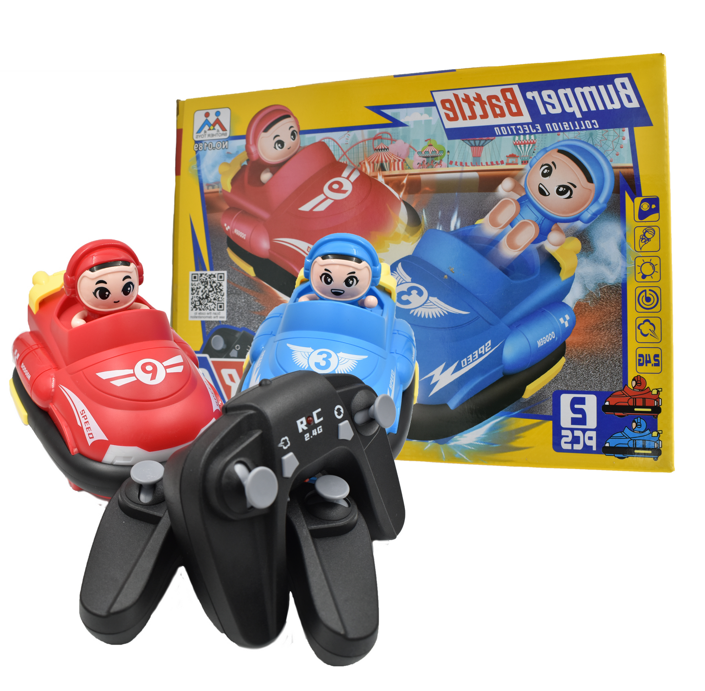 Juego de carros chocones control remoto