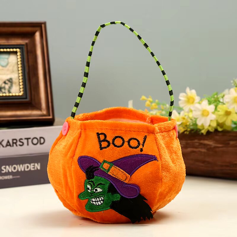 Mini Cesta Bolsa Calabaza de Halloween