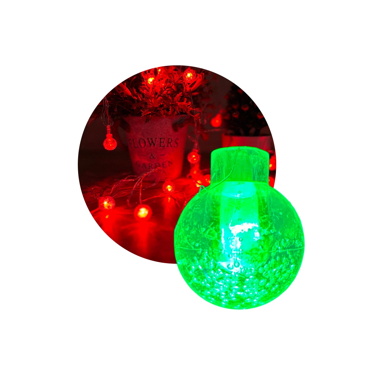 Luz Led Bolas de Navidad