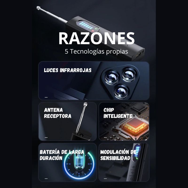 Detector de Cámaras y Micrófonos Espía