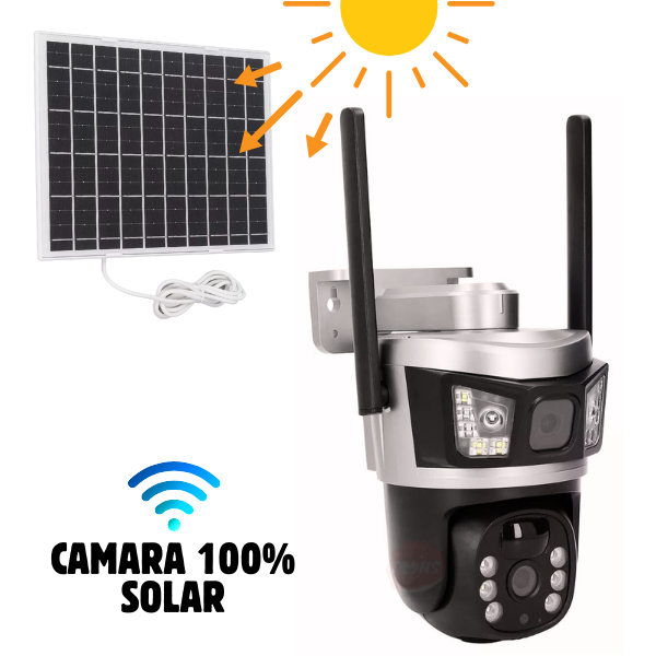 Cámara Solar Doble Lente Wifi | Sim Card |12mpx | HD