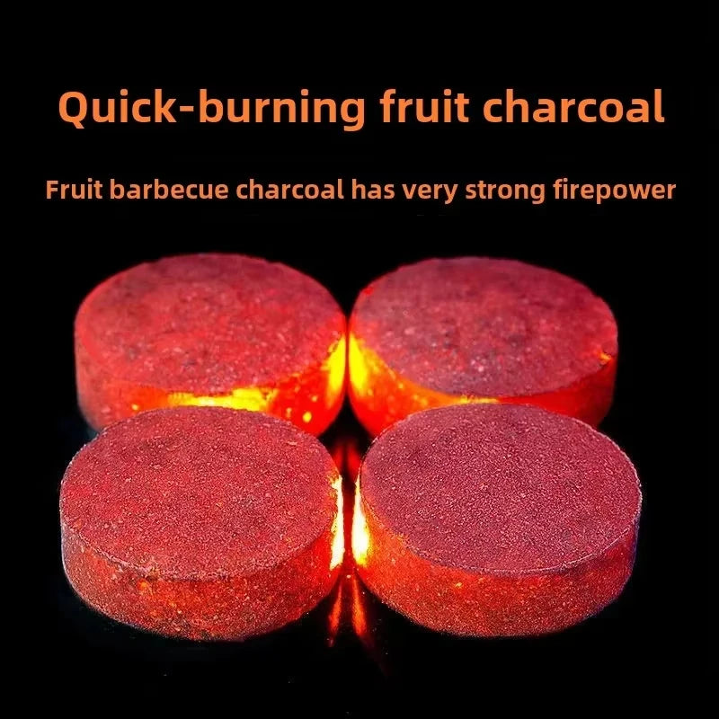 🟡 100 Pastillas para barbacoa de carbono fino, carbón de combustión fina para barbacoa doméstica, arrancadores de fuego inflamables, totalmente natural
