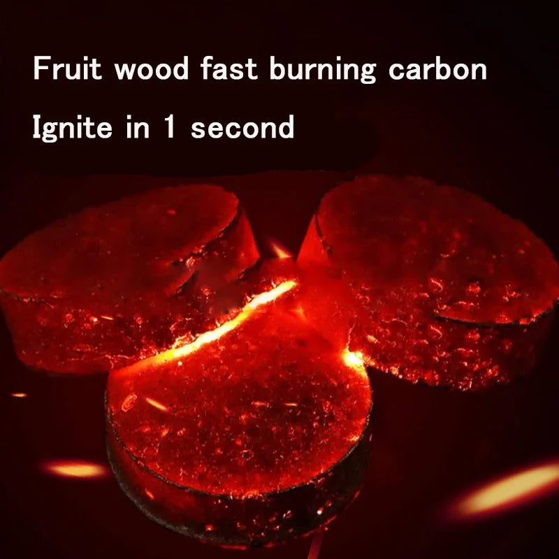 🟡 100 Pastillas para barbacoa de carbono fino, carbón de combustión fina para barbacoa doméstica, arrancadores de fuego inflamables, totalmente natural