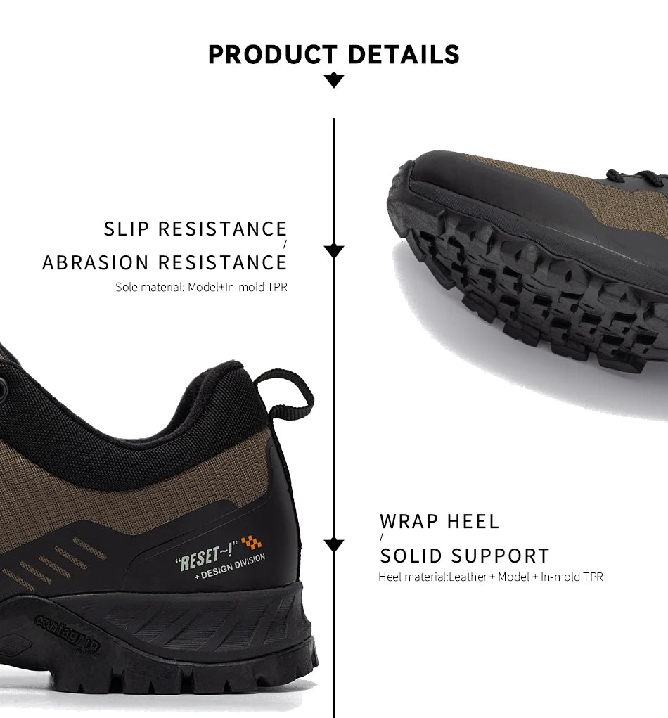 🟡 Nuevos zapatos antideslizantes resistentes al desgaste para senderismo para hombre, zapatos de viaje impermeables a la moda para exteriores, zapatillas cómodas para hombre