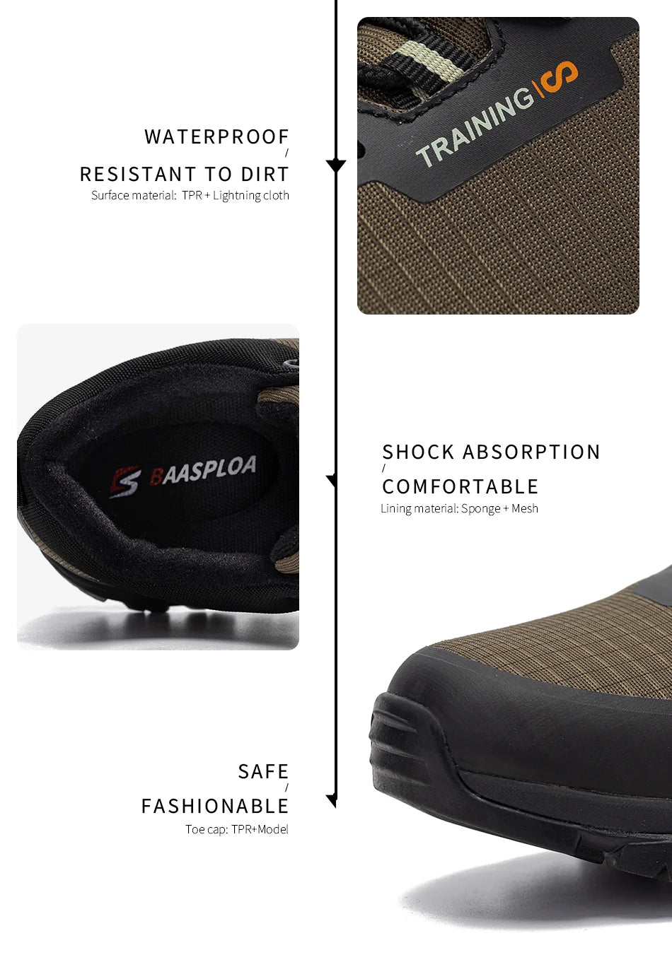 🟡 Nuevos zapatos antideslizantes resistentes al desgaste para senderismo para hombre, zapatos de viaje impermeables a la moda para exteriores, zapatillas cómodas para hombre