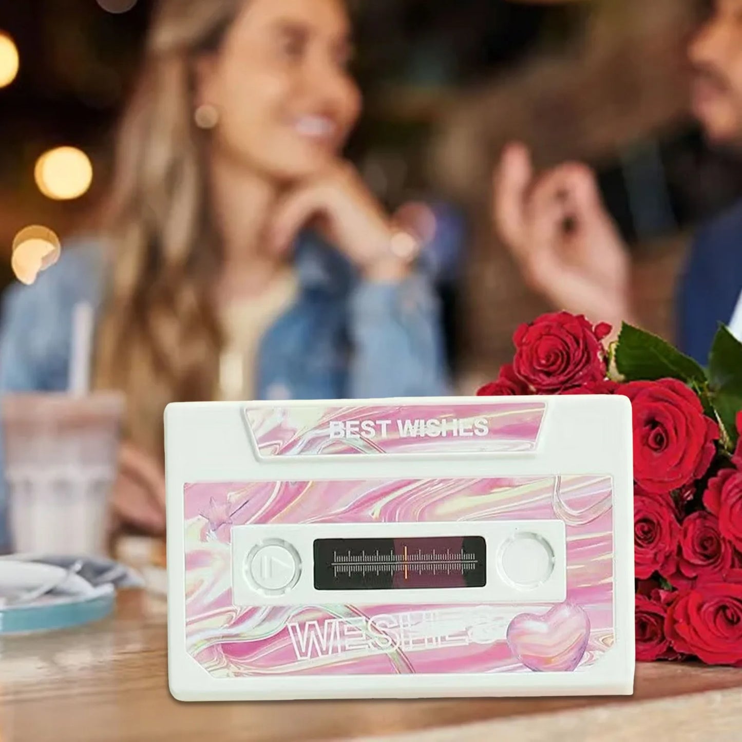 🟡 Tarjeta de felicitación grabable para el Día de San Valentín, Día de la madre, Día de la mujer, Meses de novios, Aniversarios y cualquier fecha especial tarjeta de felicitación parlante grabable con voz en blanco 60 segundos