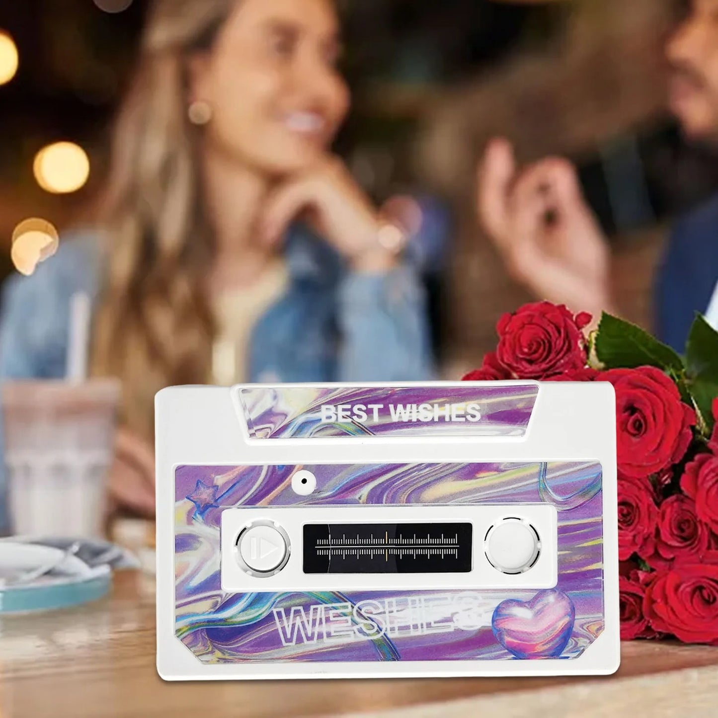 🟡 Tarjeta de felicitación grabable para el Día de San Valentín, Día de la madre, Día de la mujer, Meses de novios, Aniversarios y cualquier fecha especial tarjeta de felicitación parlante grabable con voz en blanco 60 segundos