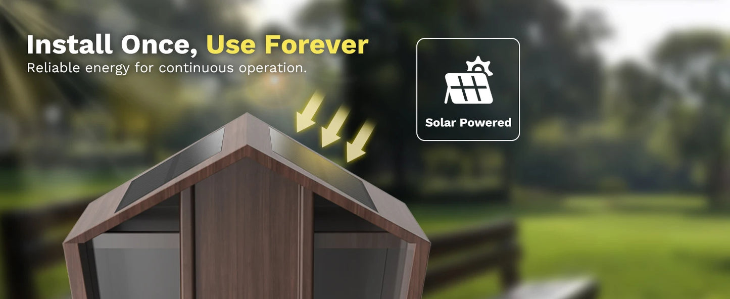 🟡 Alimentador de pájaros inteligente HD cámara WIFI con energía Solar