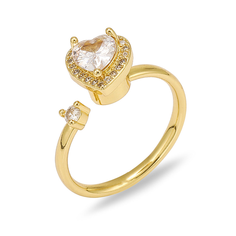 Anillo Corazón Giratorio Con Caja Regalo