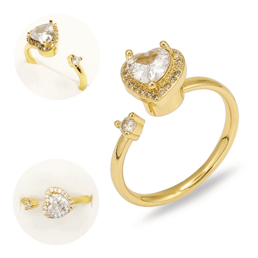 Anillo Corazón Giratorio Con Caja Regalo