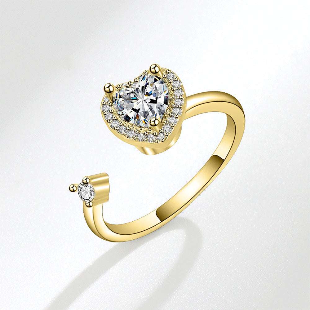 Anillo Corazón Giratorio Con Caja Regalo