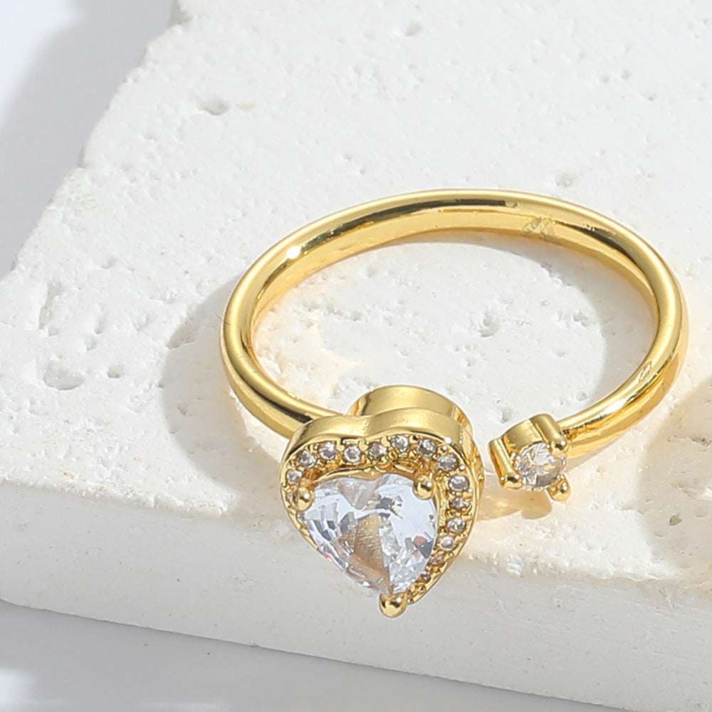 Anillo Corazón Giratorio Con Caja Regalo