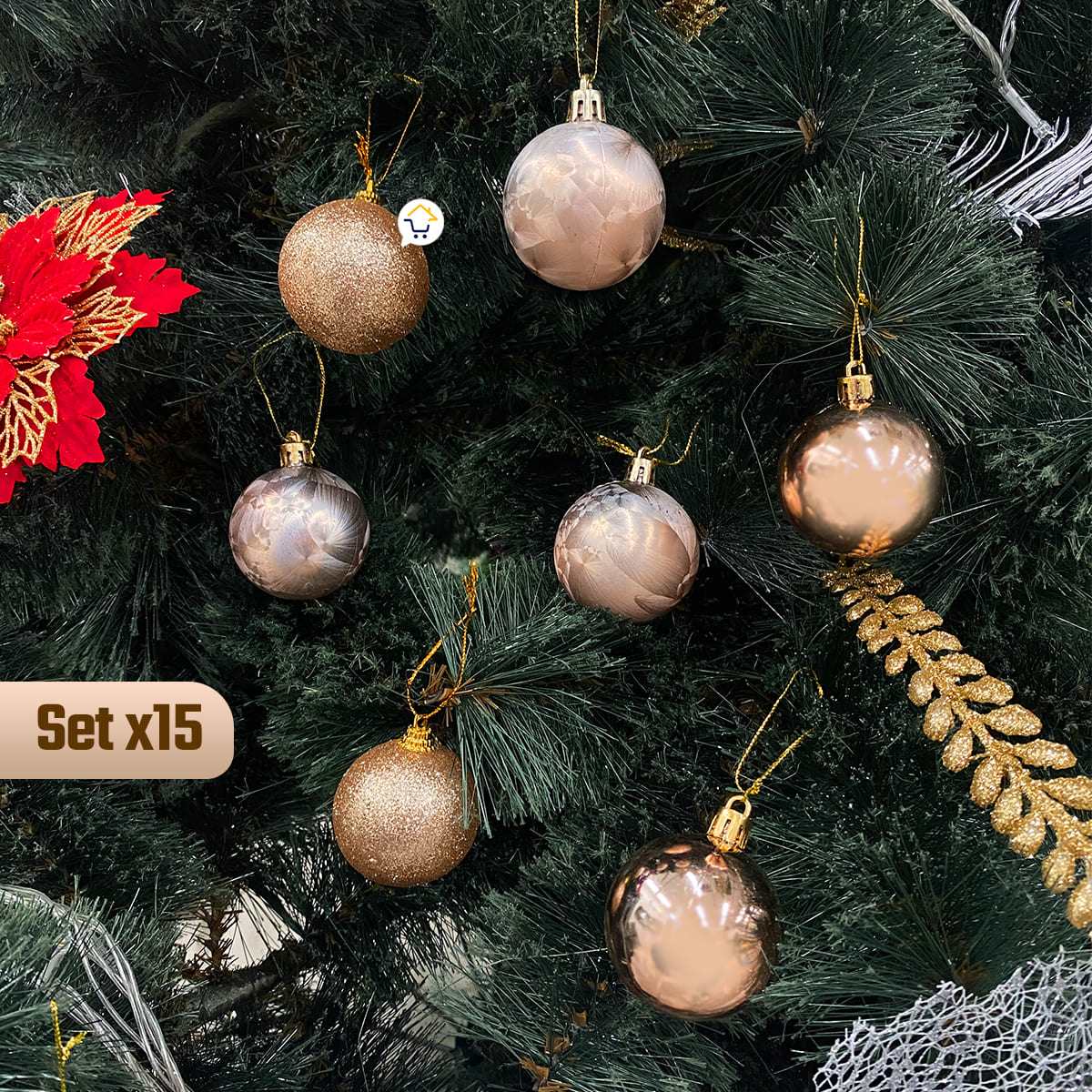 Bolas Navideñas x15 Esferas decorativas Árbol Navidad