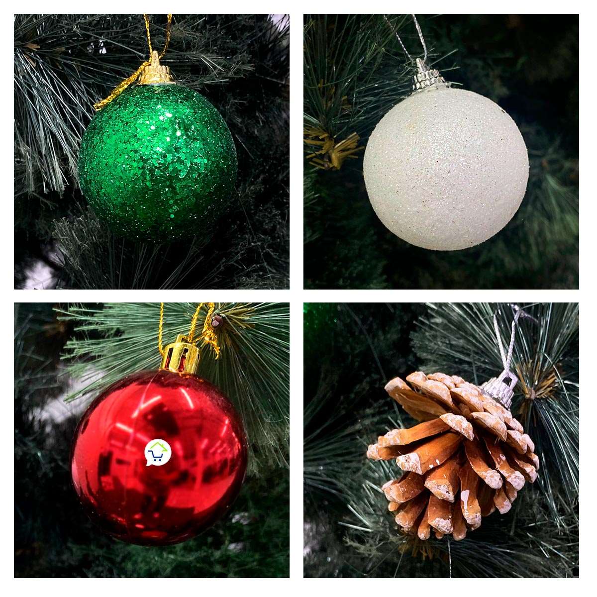 Bolas Navideñas x15 Esferas y Figuras Decorativas Decoración Árbol Navidad
