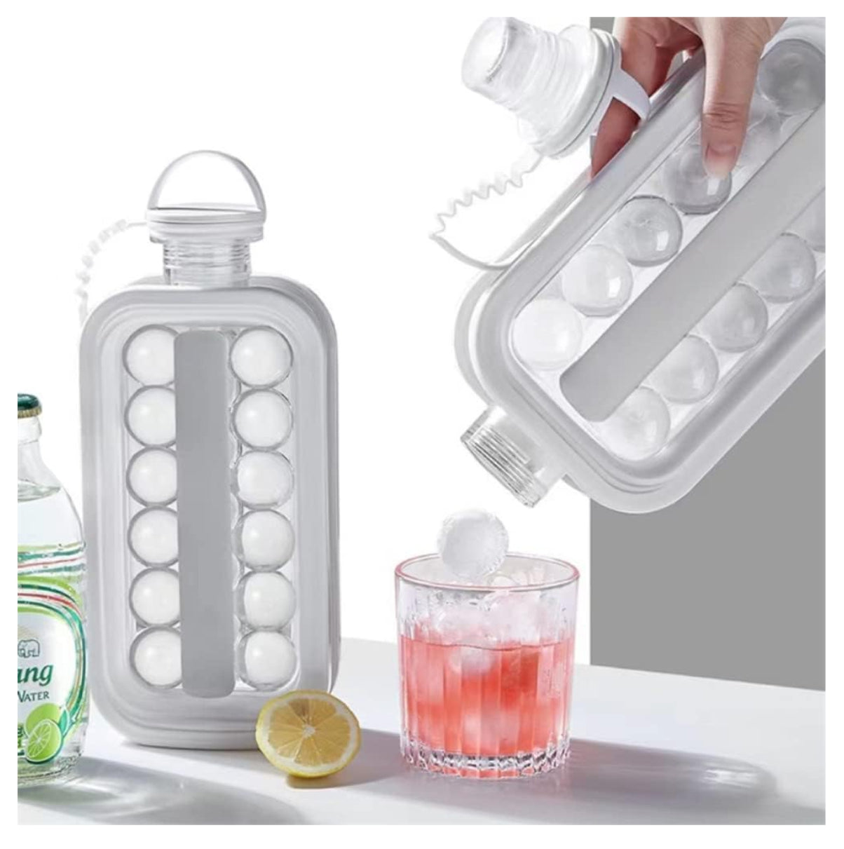 Botella Hielera Molde Hielos Circulares