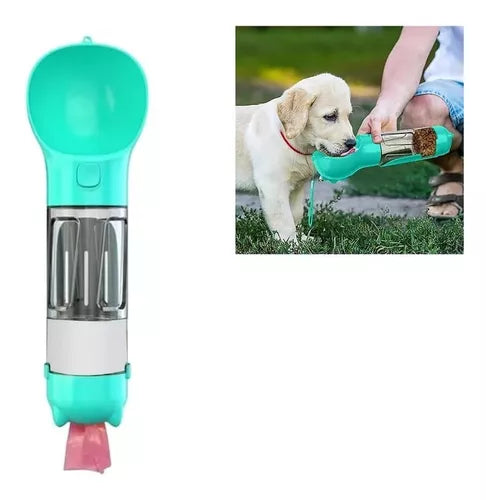 Botella Multifuncional Para Mascotas 4En1