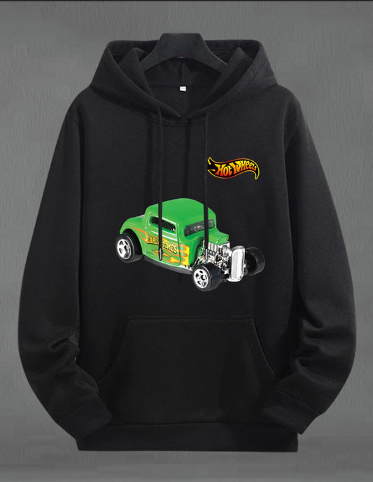 Buzo Saco, Hoodie hot wheels negro