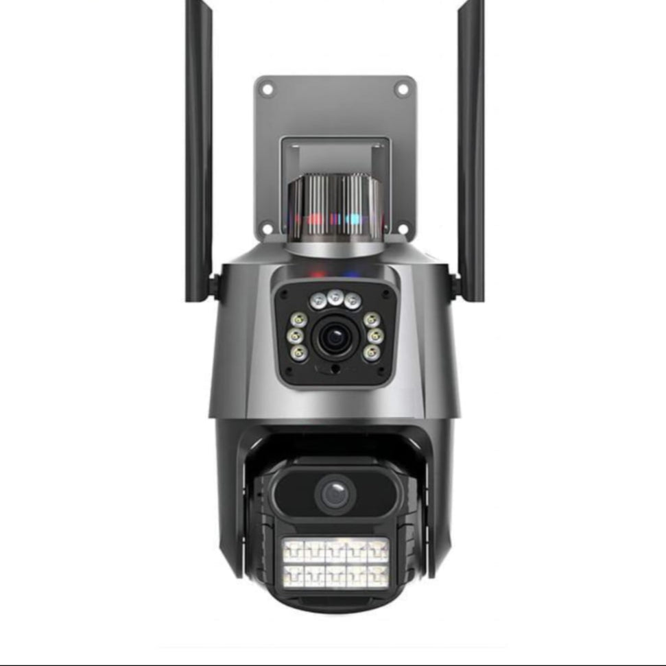 Cámara V380 de doble lente, detección humana, visión nocturna, vídeo de seguridad impermeable, cámara IP, Monitor CCTV con batería de 8MP 4K