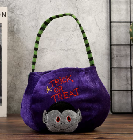 Mini Cesta Bolsa Calabaza de Halloween
