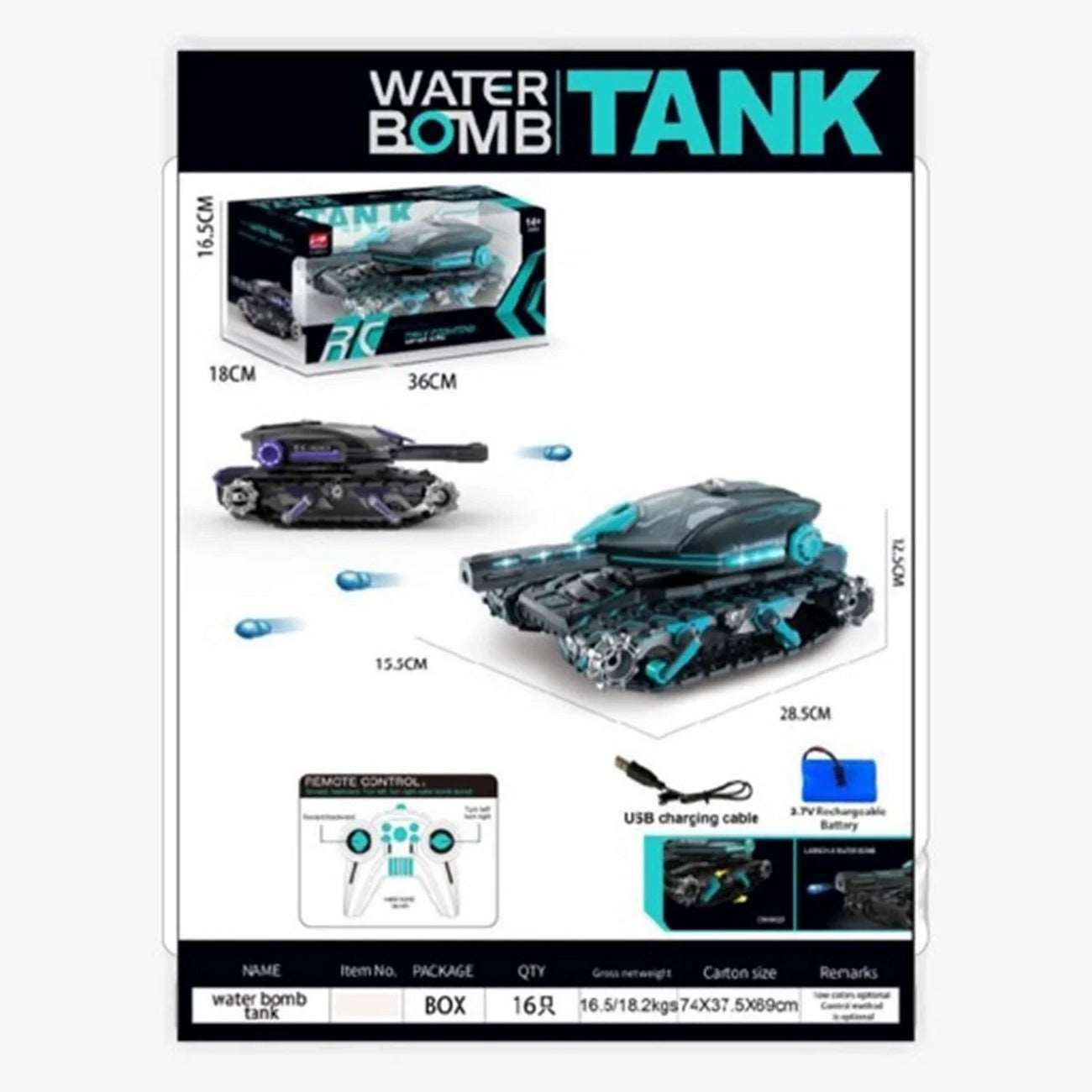 Carro Tanque Recargable a Control Remoto