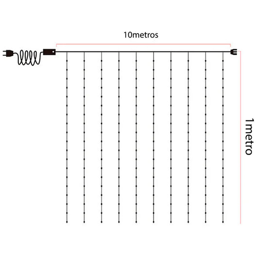 Cascada Guirnalda Luces Navidad 10mx1mts