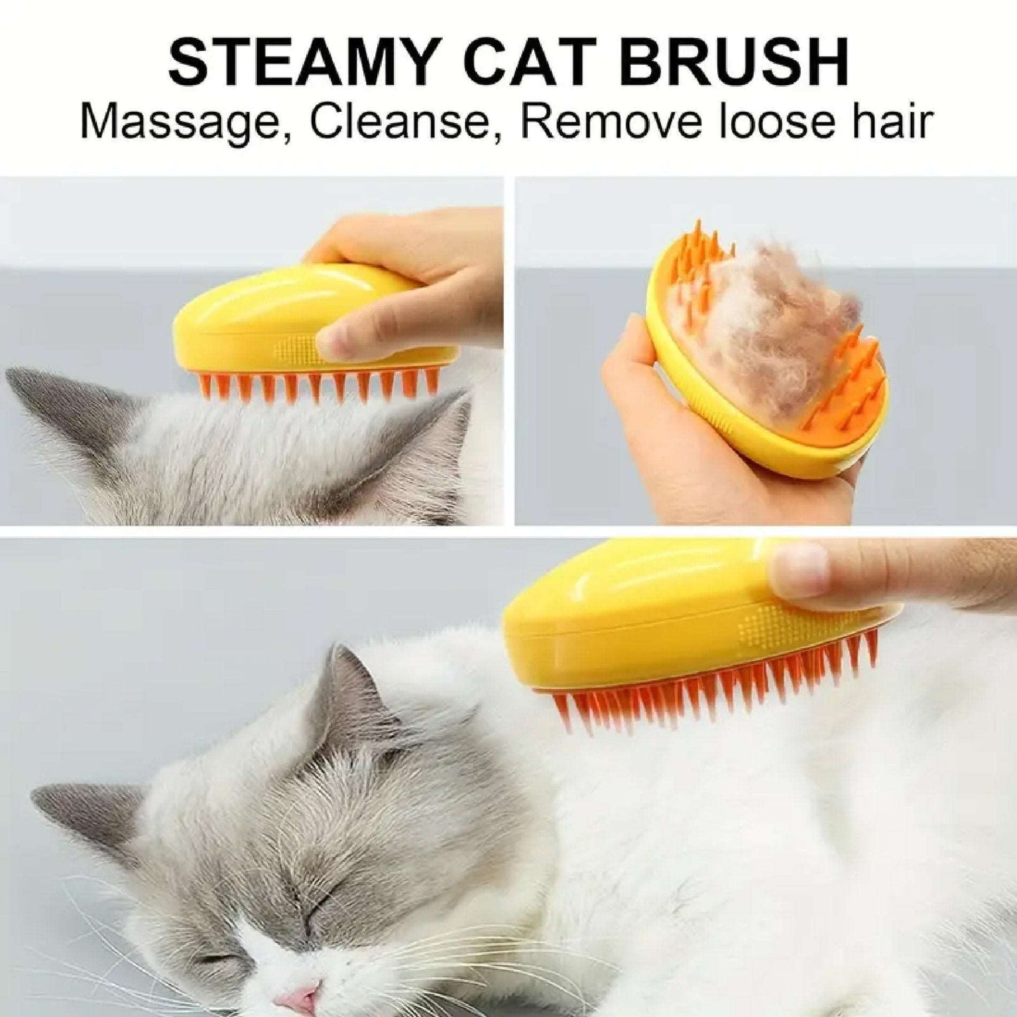 Cepillo De Vapor 3en1 Masajeador Para Mascotas Perros Gatos