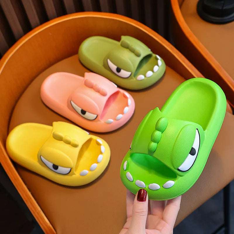 Chanclas de verano, sandalias de dinosaurio de dibujos animados, sandalias EVA antideslizantes Unisex, sandalias de ducha para el baño y el hogar