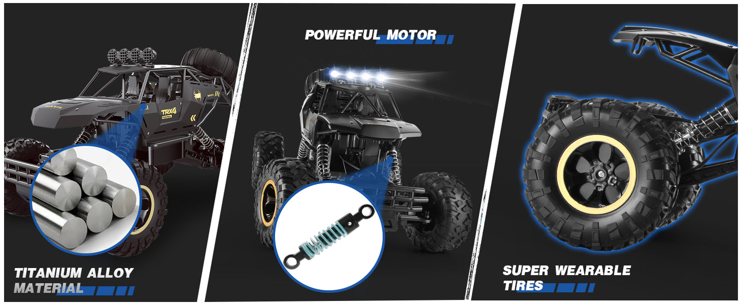 🟡 Coche teledirigido 4WD todoterreno 4x4, coches de Control remoto, Radio, Buggy, camión de carreras, deriva con luces Led, juguetes de regalo para niños y niñas