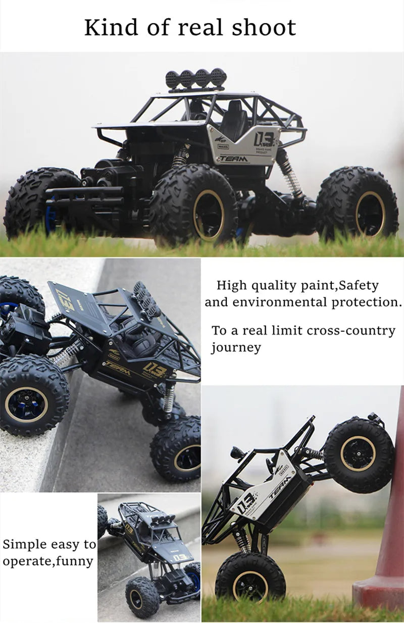 🟡 Coche teledirigido 4WD todoterreno 4x4, coches de Control remoto, Radio, Buggy, camión de carreras, deriva con luces Led, juguetes de regalo para niños y niñas