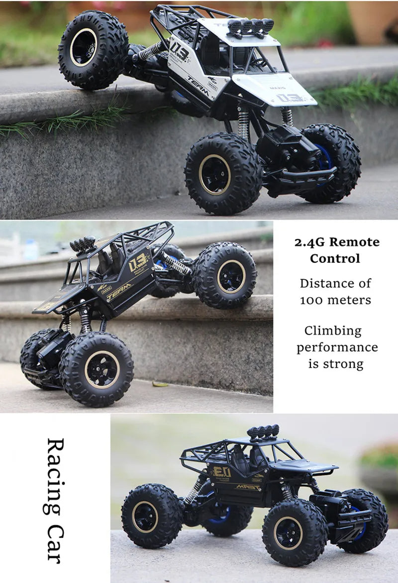 🟡 Coche teledirigido 4WD todoterreno 4x4, coches de Control remoto, Radio, Buggy, camión de carreras, deriva con luces Led, juguetes de regalo para niños y niñas