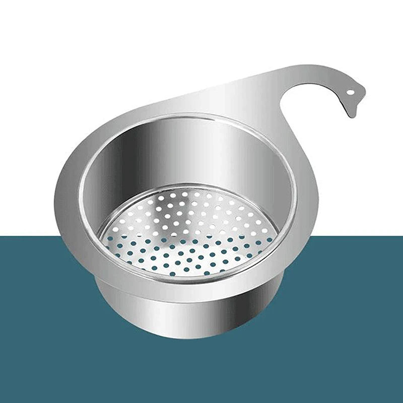 🟡 Colador de fregadero lavaplatos en forma de cisne en acero inoxidable, cesta filtrable, organizador multifuncional, cesta de lavado de verduras y frutas en la cocina