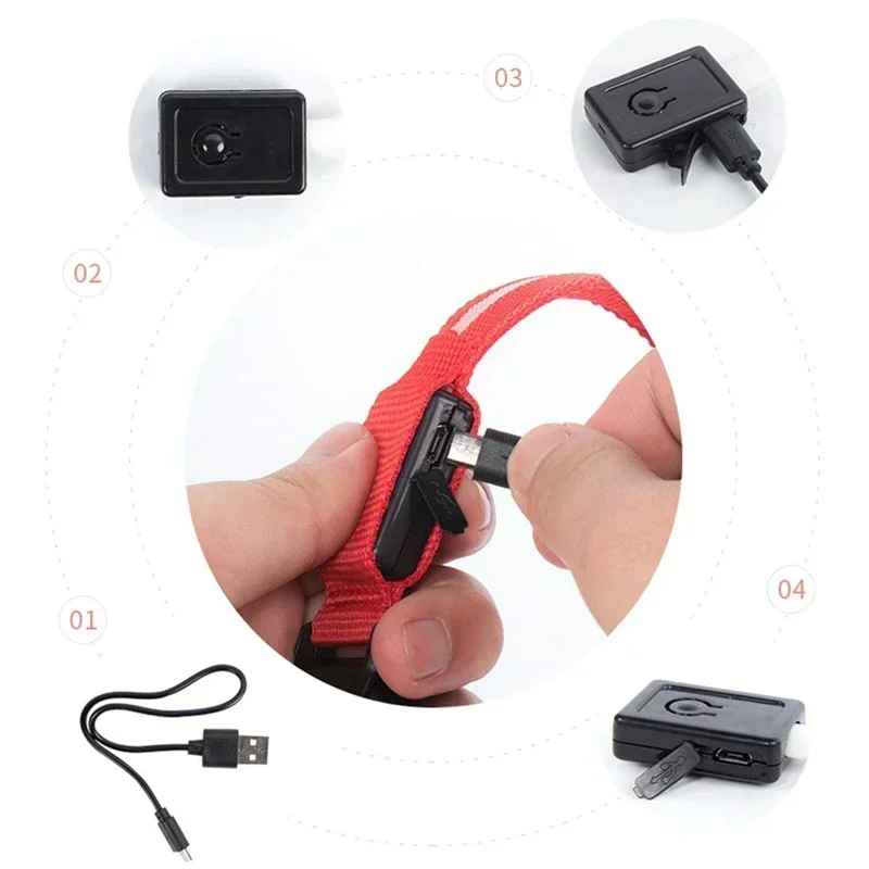 🟡 Collar para perro de nailon LED de seguridad nocturna intermitente que brilla en la oscuridad correa para perro mascota accesorios fluorescentes luminosos para perros