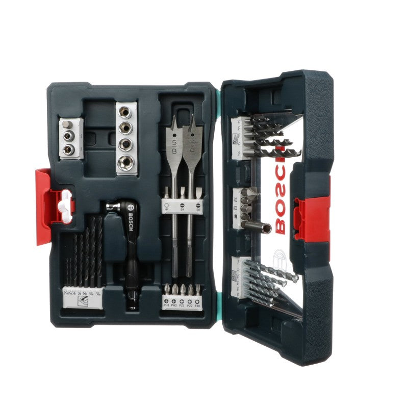 Combo taladro percutor 1/2 Dewalt + Taladro atornillador impacto 20v Dewalt + Set de puntas y brocas v-line Bosch 41 unidades