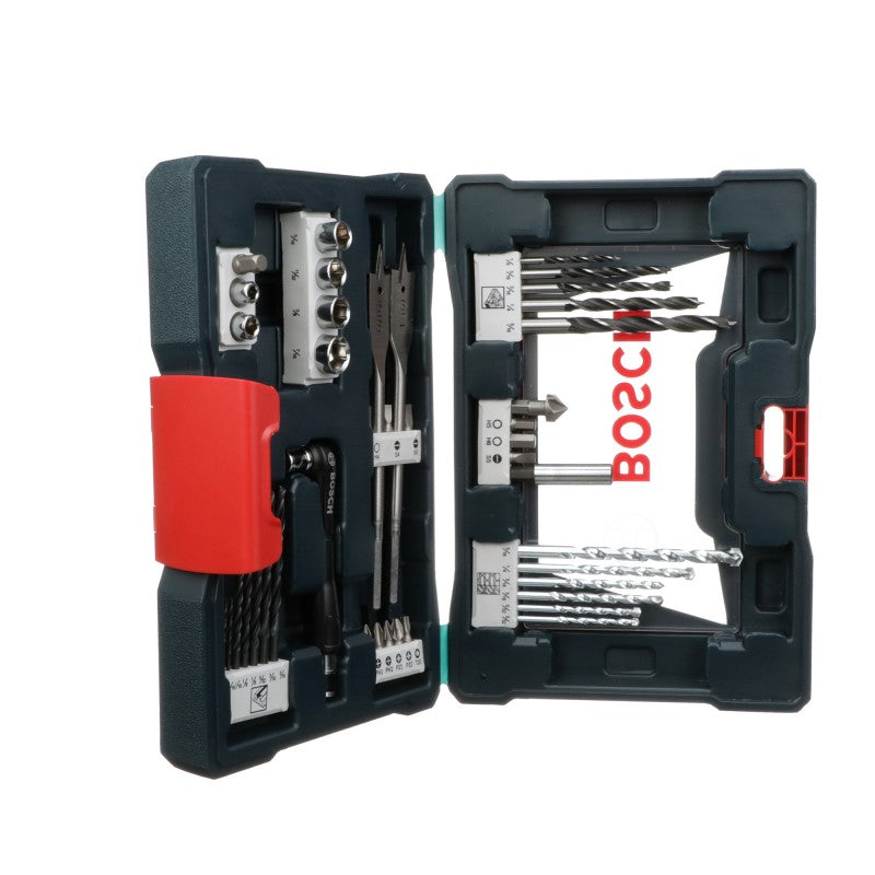 Combo taladro percutor 1/2 Dewalt + Taladro atornillador impacto 20v Dewalt + Set de puntas y brocas v-line Bosch 41 unidades