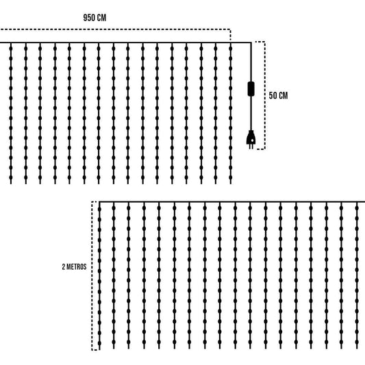 Cortina Luz Led 10x2Mts Navidad