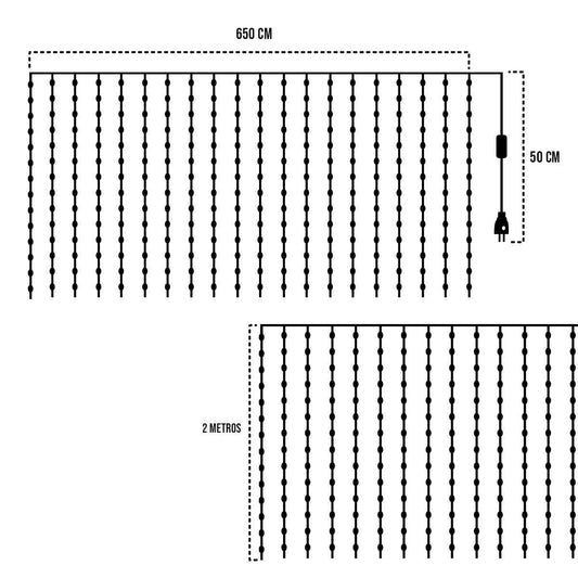 Cortina Luz Led 7x2Mts Navidad