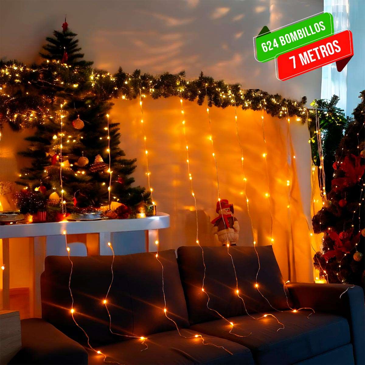 Cortina Luz Led 7x2Mts Navidad