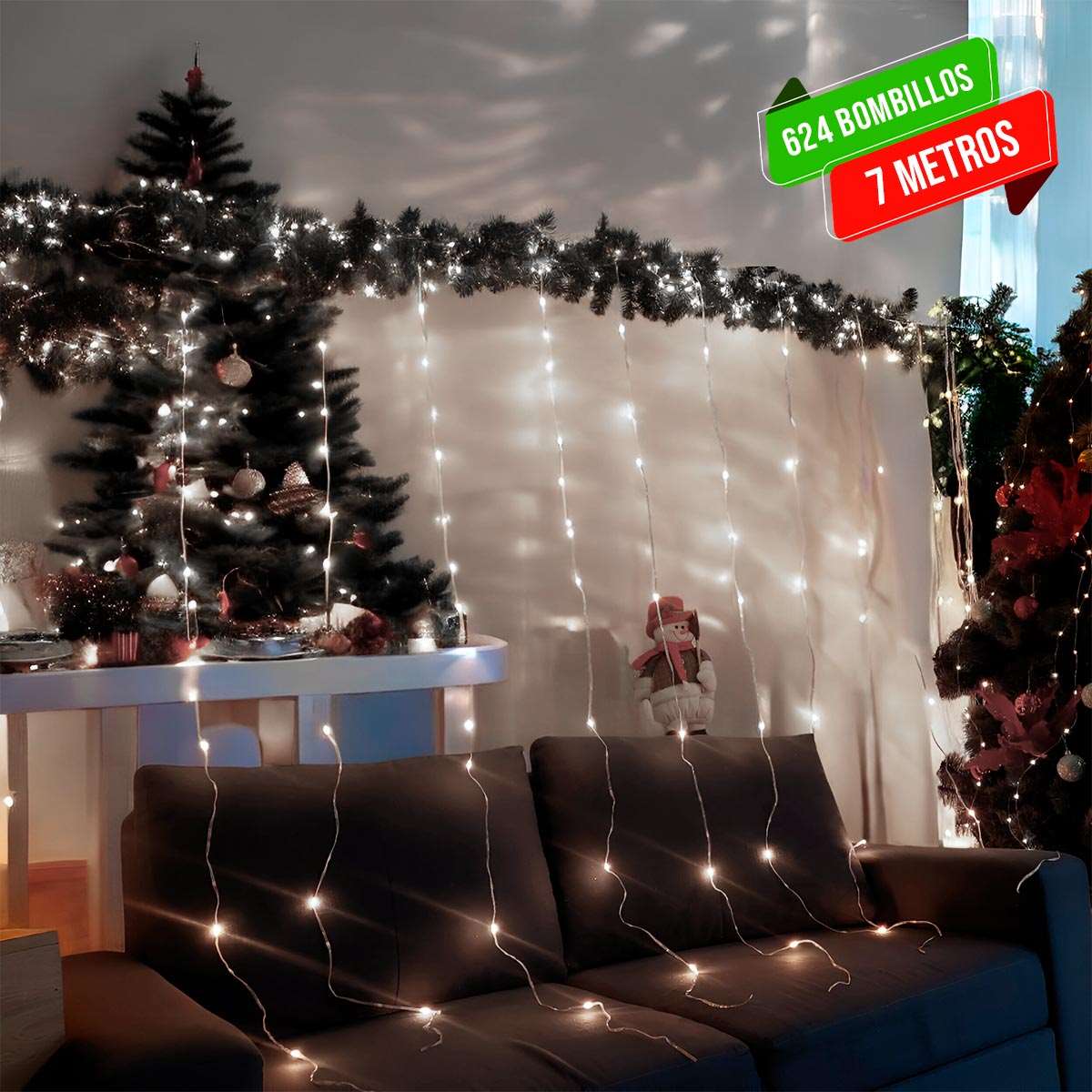 Cortina Luz Led 7x2Mts Navidad