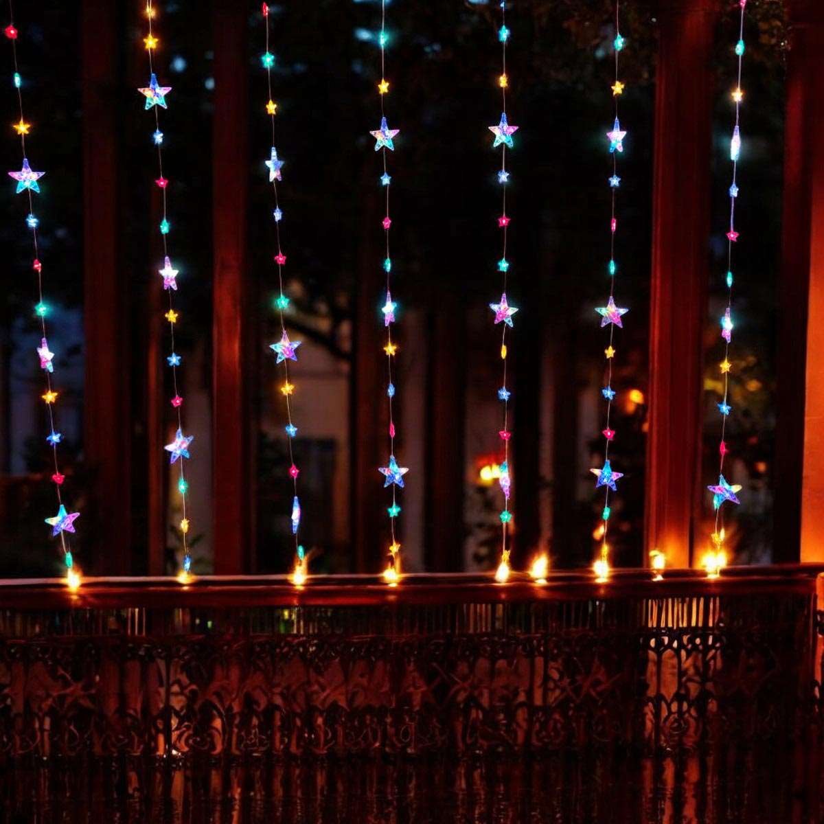 Cortina Luz Led Estrellas 4x2Mts Navidad