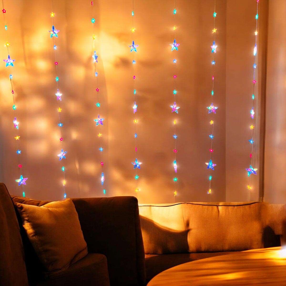 Cortina Luz Led Estrellas 4x2Mts Navidad
