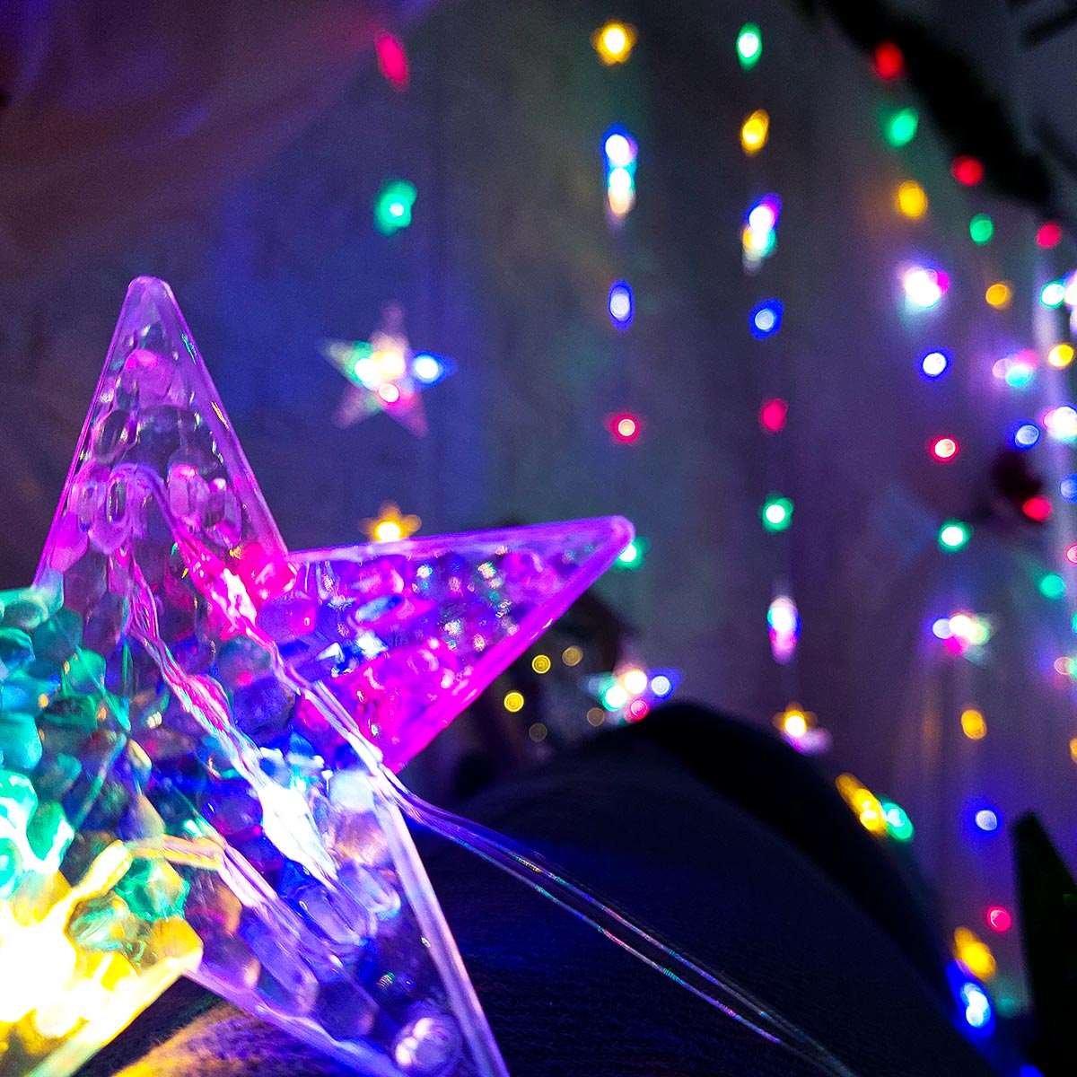Cortina Luz Led Estrellas 4x2Mts Navidad