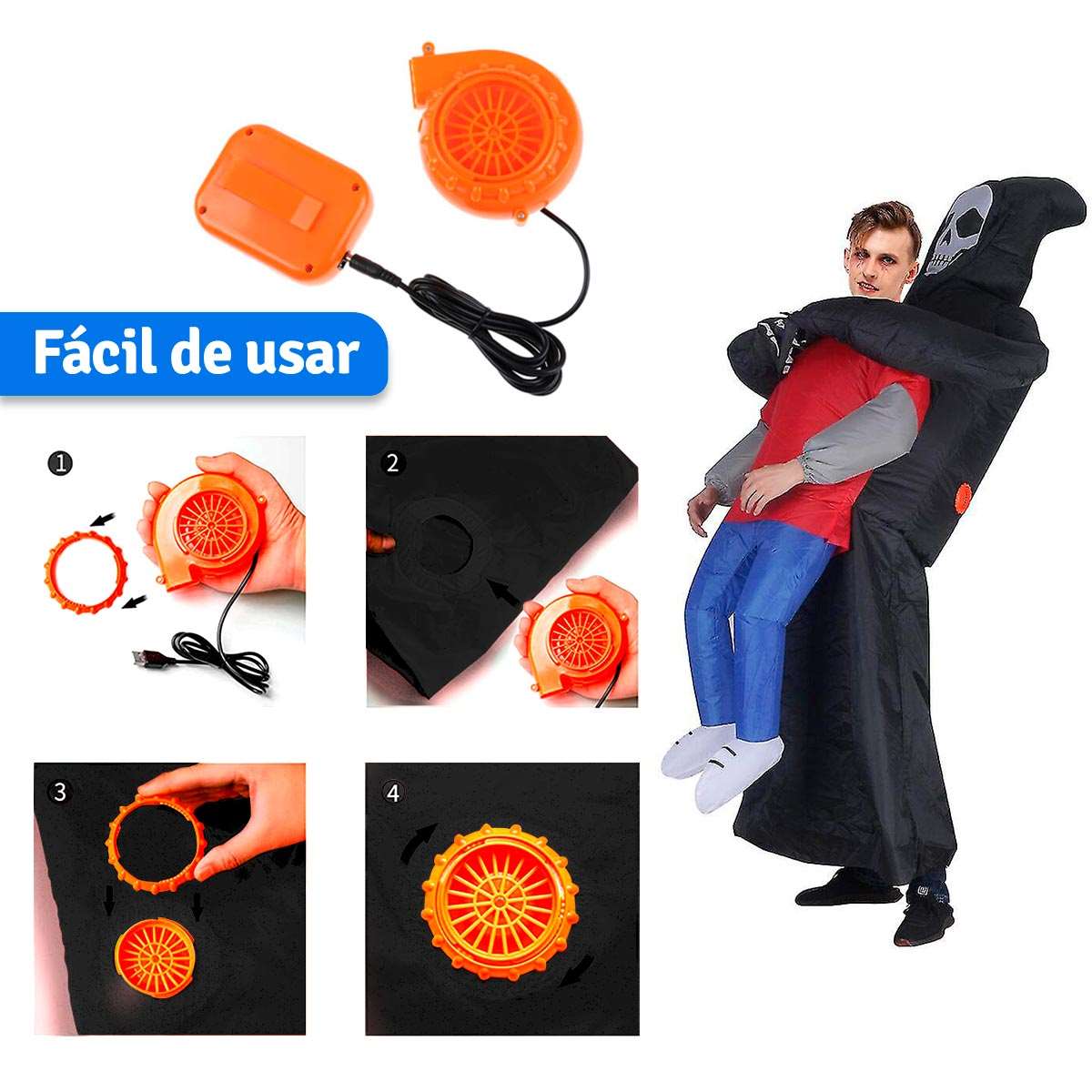 Disfraz Inflable De La Muerte Fiesta Halloween Disfraces