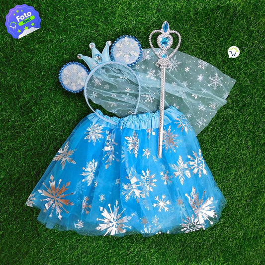 Disfraz Princesa Helada Accesorios Halloween Niñas Fiesta de Disfraces